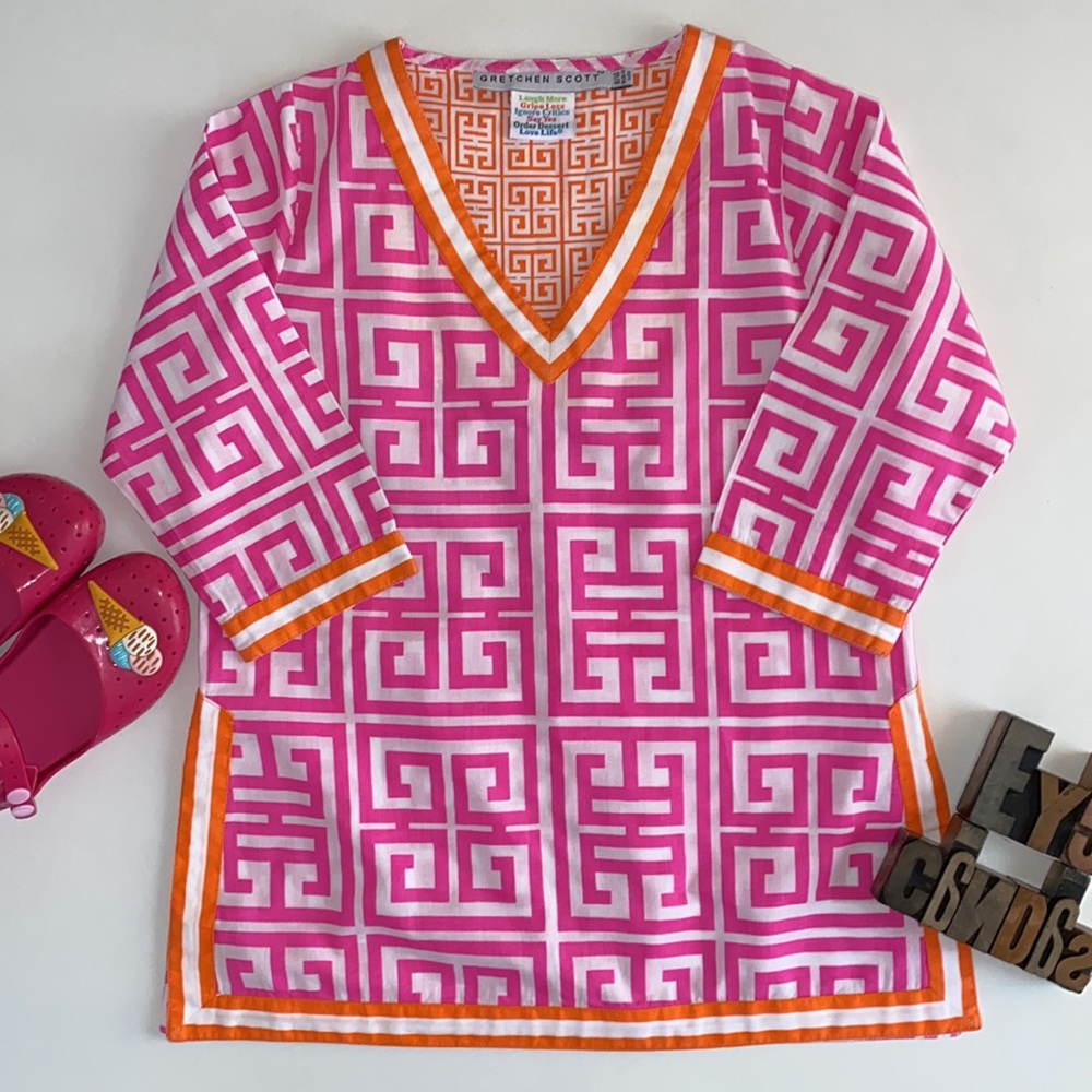 🐘🎈GRETCHEN SCOTT DESIGNS Girl’s V-Neck Tunic Top